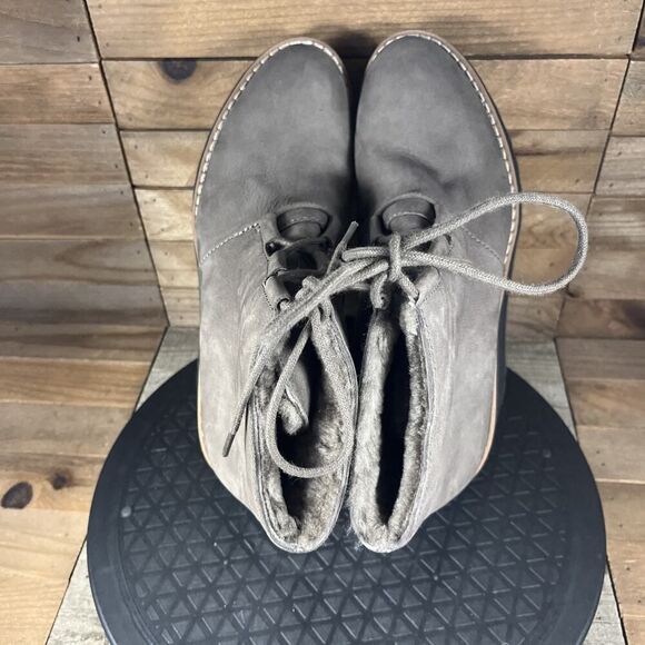 Eileen Fisher Women’s Size 7.5 Alpine Ankle Brown Suede Lace Up Wedge Boots - Picture 5 of 9